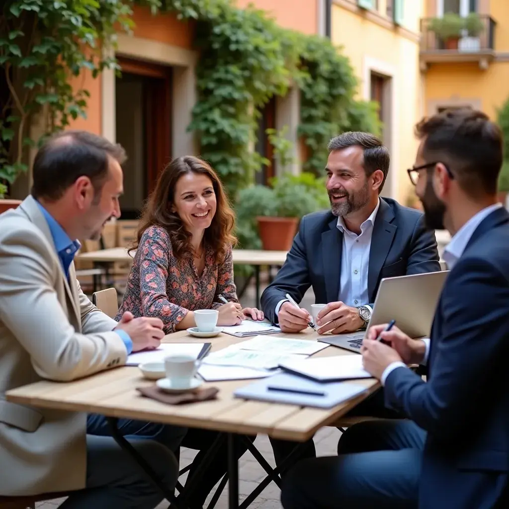 Team di esperti che analizzano dati finanziari in un ufficio moderno