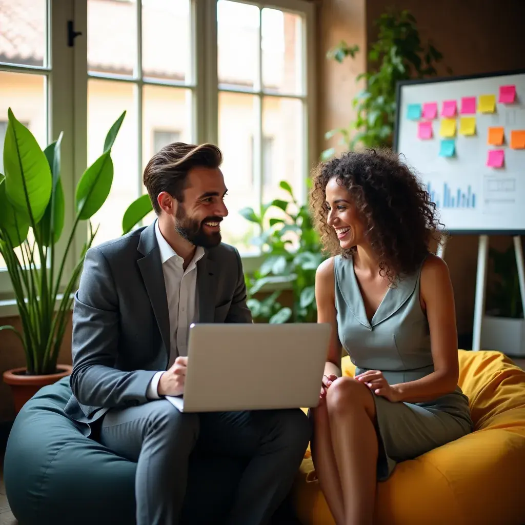 Immagine di un consulente che illustra un diagramma di flusso